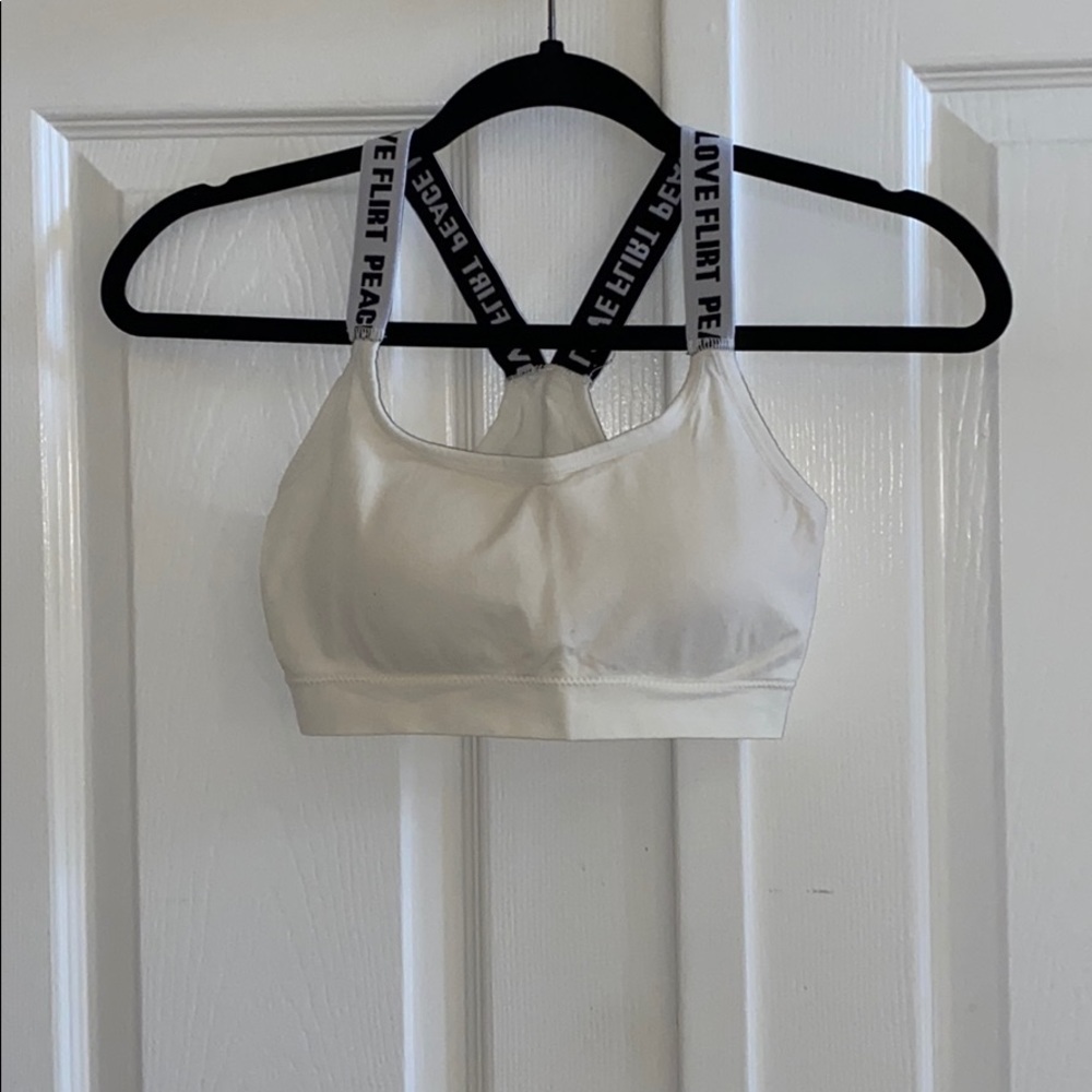 NWOT UO White Letter Strap Tank Minimalist Bralette